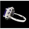 Image 3 : 14KT White Gold 3.65ct Tanzanite and Diamond Ring
