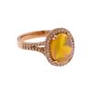 Image 2 : 14KT Rose Gold 2.42ct Opal and Diamond Ring