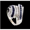 Image 4 : 14KT White Gold 1.26ctw Sapphire and Diamond Ring