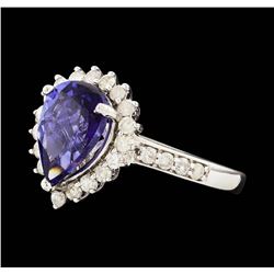 14KT White Gold 2.25ct Tanzanite and Diamond Ring