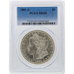 1881-S $1 Morgan Silver Dollar PCGS Graded MS65