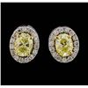 Image 1 : 14KT Two Tone Gold 1.28ctw Diamond Earrings