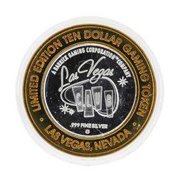 .999 Silver Las Vegas Club $10 Casino Gaming Token Limited Edition