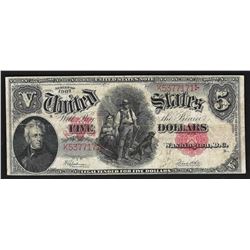 1907 $5 Large Size Woodchopper Legal Tender Note