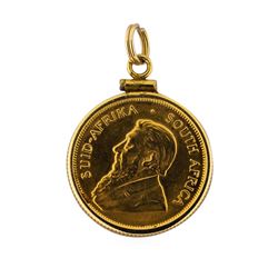 14K Pendant with 1981 1/4 oz Gold Krugerrand Coin