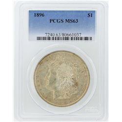 1896 $1 Morgan Silver Dollar Coin PCGS MS63