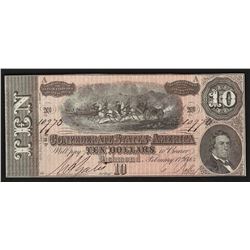 1864 $10 The Confederate States of America Note