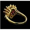 Image 3 : 14KT Yellow Gold 1.00ctw Ruby and Diamond Ring