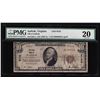 Image 1 : 1929 $10 National Bank of Suffolk Virginia Currency Note PMG VF20