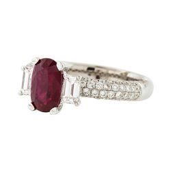 18KT White Gold 1.30ct Ruby and Diamond Ring