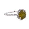Image 1 : 14KT White Gold 2.15ctw Fancy Brownish Yellow Diamond Ring