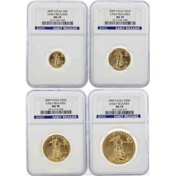 Set of $5/$10/$25/$50 2009 American Gold Eagle Coins NGC MS70