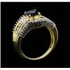 Image 4 : 14KT Yellow Gold 1.00ct Sapphire and Diamond Ring