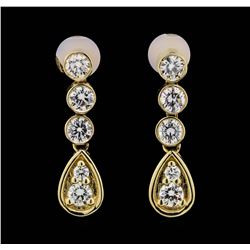 14KT Yellow Gold 1.32ctw Diamond Earrings