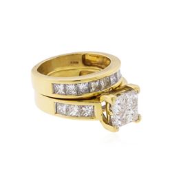14KT Yellow Gold 4.00ctw Diamond Wedding Ring and Band