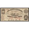 Image 1 : 1863 Twenty-Five Cents The State of Alabama Obsolete Note
