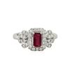 Image 1 : Platinum 0.64ct Unheated Ruby and Diamond Ring GIA Appraised