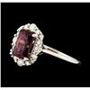 Image 1 : 14KT White Gold 1.67ct Rhodolite Garnet and Diamond Ring
