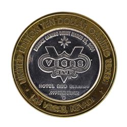 .999 Silver Las Vegas Club $10 Casino Gaming Token Limited Edition