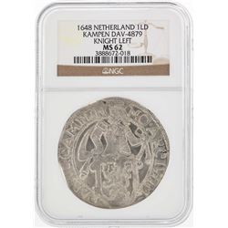 1648 Netherland Lion Daalder Coin Kampen DAV-4879 NGC MS62