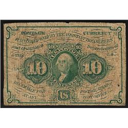 1862 Ten Cent First Issue Fractional Note