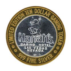 .999 Fine Silver Harrah's Las Vegas $10 Casino Limted Edition Gaming Token