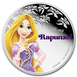 2016 $2 Disney Princess Rapunzel .999 Fine Silver Proof Coin
