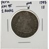 Image 1 : 1793 IJ Peru 2 Reales KM95 Silver Coin with Plug