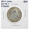 Image 1 : 1816 Peru Lima 2 Reales KM115.1 Silver Coin