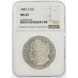 1882-S $1 Morgan Silver Dollar Coin NGC MS65