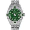 Image 1 : Rolex Ladies Stainless Steel Emerald and Diamond Datejust Wristwatch