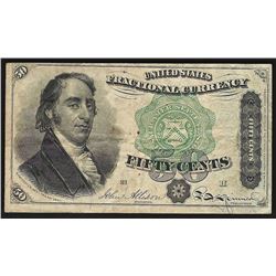 1863 Fifty Cents Fourth Issue Fractional Note