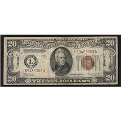 1934A $20 Federal Reserve Emergency Hawaii Note
