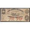 Image 1 : 1863 Twenty-Five Cents The State of Alabama Obsolete Note