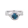 Image 2 : 14KT White Gold 1.83ctw Fancy Greenish Blue Diamond Ring