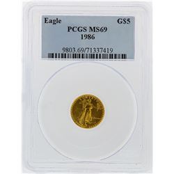 1986 $5 American Gold Eagle Coin PCGS Graded MS69