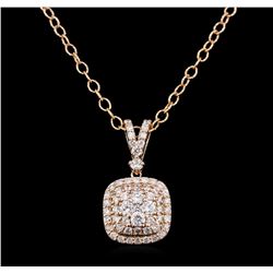 14KT Rose Gold 0.74ctw Diamond Pendant With Chain