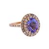Image 1 : 14KT Rose Gold 3.75ct Tanzanite and Diamond Ring