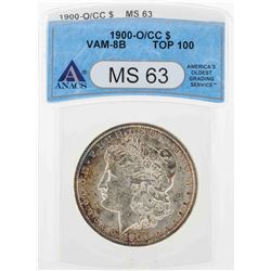 1900-O/CC $1 Morgan Silver Dollar Coin ANACS MS63 VAM-8B