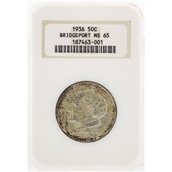 1936 Bridgeport Half Dollar Coin NGC MS65