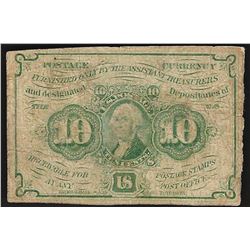 1862 Ten Cent First Issue Fractional Note