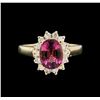Image 2 : 14KT Yellow Gold 1.95ct Pink Tourmaline and Diamond Ring