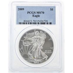 2009 $1 American Silver Eagle Coin PCGS MS70