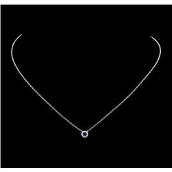 14KT White Gold 0.10ct Sapphire and Diamond Pendant with Chain