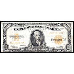 1922 $10 Large Size Gold Certificate Note