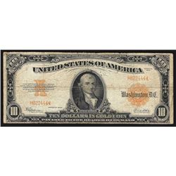 1922 $10 Large Size Gold Certificate Note Small Serial Numbers