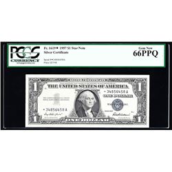 1957 $1 Silver Certificate STAR Note PCGS Gem New 66PPQ