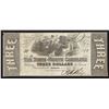 Image 1 : 1863 $3 The State of North Carolina Obsolete Bank Note