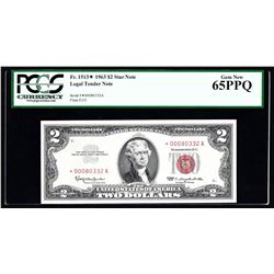 1963 $2 Legal Tender STAR Note PCGS Gem New 65PPQ