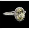Image 1 : 14KT White Gold 2.63ct Beryl and Diamond Ring